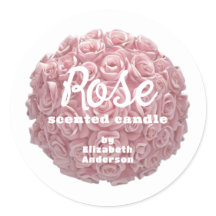 Rose Candle Classic Round Aufkleber