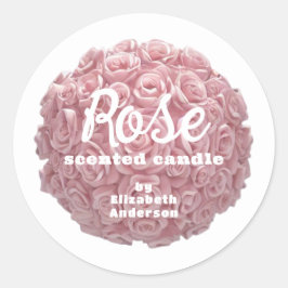Rose Candle Classic Round Aufkleber