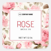 Rose Candle Label Aufkleber (Vorderseite)
