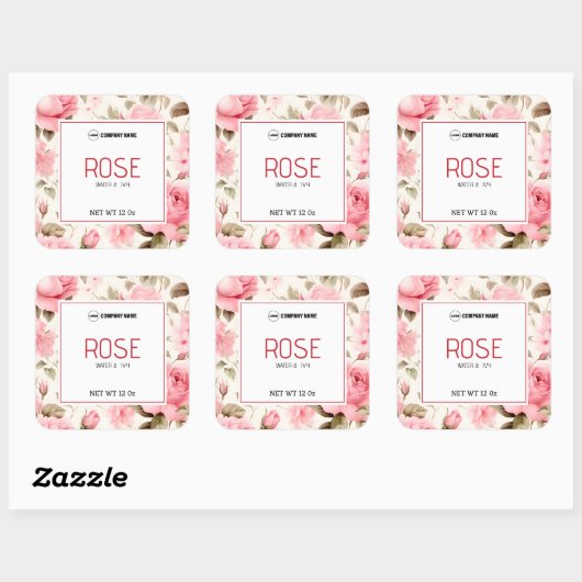 Rose Candle Label Aufkleber (Blatt)