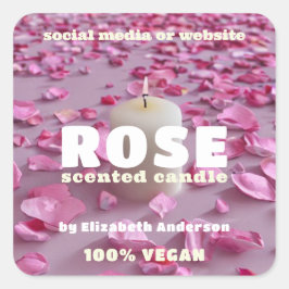Rose Candle Square Sticker