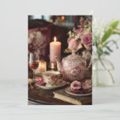 Rose | Candlelight Elegance Einladung (Stehend Vorderseite)