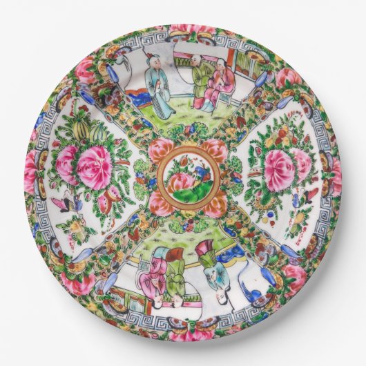 Rose Canton Pappteller (Vorderseite)