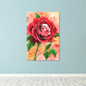Rose Canvas Print Leinwanddruck (Insitu (Holzboden))