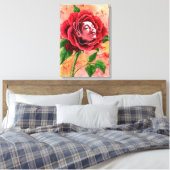 Rose Canvas Print Leinwanddruck (Insitu (Schlafzimmer))
