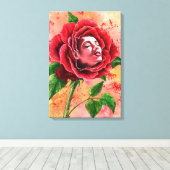 Rose Canvas Print Leinwanddruck (Insitu (Holzboden))
