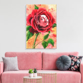 Rose Canvas Print Leinwanddruck (Insitu (Wohnzimmer))