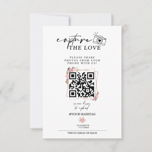 Rose Capture the Liebe Foto I Spy Wedding Menu RSVP Karte (Vorderseite)