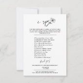 Rose Capture the Liebe Foto I Spy Wedding Menu RSVP Karte (Rückseite)