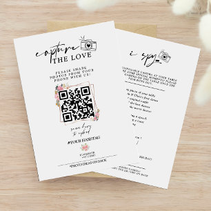 Rose Capture the Liebe Foto I Spy Wedding Menu RSVP Karte