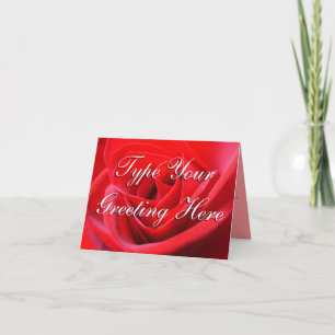 Rose Card Rote Rose Benutzerdefinierte Grußkarte Karte