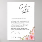 Rose Carnation Minimalistisch Cookie Wedding Sign Poster (Vorne)