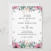 Rose Carnation Minimalistisch Script Wedding Einladung (Vorderseite)