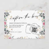 Rose Carnation Script Capture Die Liebe QR-Code Begleitkarte (Vorderseite)