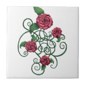 Rose Cartouche Fliese (Vorderseite)