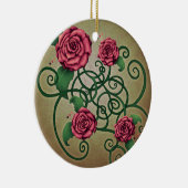 Rose Cartouche Keramik Ornament (Rechts)