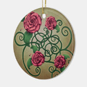 Rose Cartouche Keramik Ornament (Links)