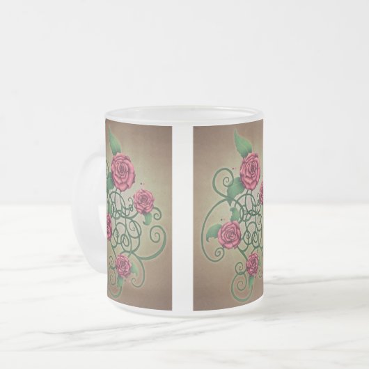 Rose Cartouche Mattglastasse (Vorderseite Links)