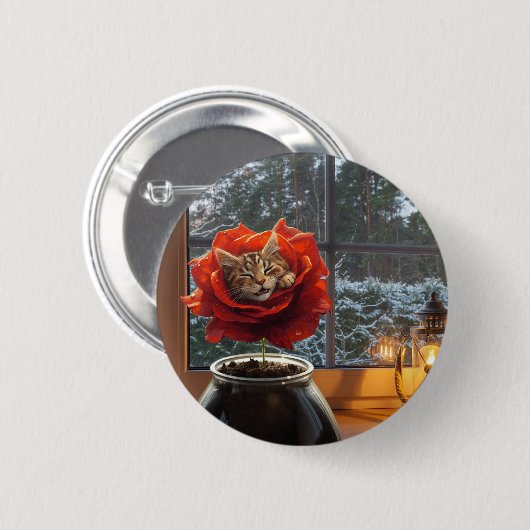 Rose Cat Dream  Button (Vorne & Hinten)
