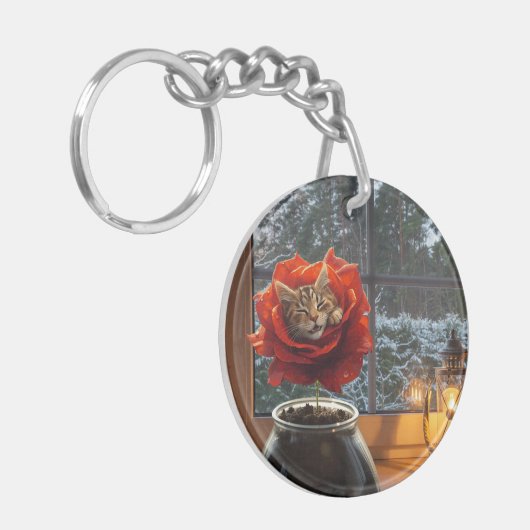 Rose Cat Dream  Schlüsselanhänger (Vorderseite links)