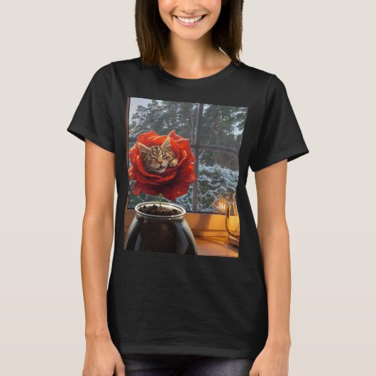 Rose Cat Dream T-Shirt (Vorderseite)