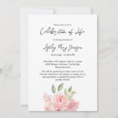 Rose Celebration of Life Funeral Einladung (Vorderseite)