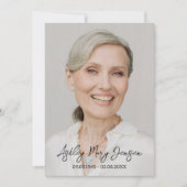 Rose Celebration of Life Photo Funeral Einladung (Vorderseite)