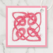 ROSE CELTIC KNOT 2" Quadratgarnmarken Geschenkanhänger (Rückseite)