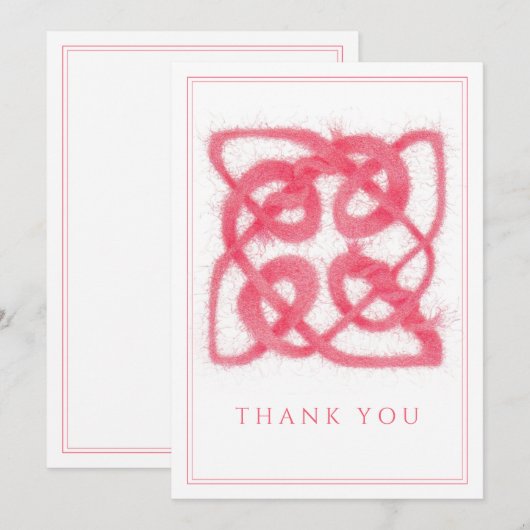 ROSE CELTIC KNOT flach Danke Karte (Vorne/Hinten)