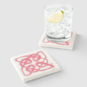 ROSE CELTIC KNOT Marbella Stone Untersetzer (Seitenansicht)