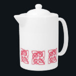 ROSE CELTIC KNOT Porzellan Teapot<br><div class="desc">Das Design auf dieser ROSE CELTIC KNOT Porzellan Teekanne ist ein originalfarbener Bleistift zeichnend von weichen Rose rosa Wolle rotierenden Garn in einem keltischen Knoten. * Matching Produkte sind in der Kategorie CELTIC KNOTS meines Shops erhältlich. ** Wenn Sie dieses Design auf einen anderen Produkttyp, eine andere Form oder Größe...</div>