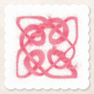 ROSE CELTIC KNOT Scalloated Square Paper Untersetz Untersetzer