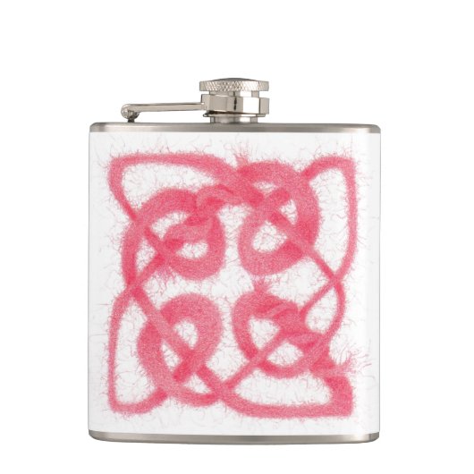 ROSE CELTIC KNOT Vinyl Wrackkolben Flachmann (Vorderseite)