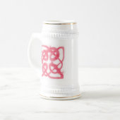 ROSE CELTIC KNOT White & Gold Stein Bierglas (Vorderseite Links)