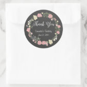 Rose Chalkboard Round Stickers (Tasche)