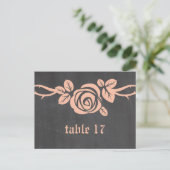 Rose Chalkboard Tischnummer Postkarte (Stehend Vorderseite)
