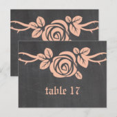 Rose Chalkboard Tischnummer Postkarte (Vorne/Hinten)