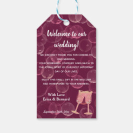 Rose Champagne Brille mit Dankeschön Nachricht Geschenkanhänger