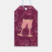 Rose Champagne Brille mit Dankeschön Nachricht Geschenkanhänger (Rückseite)