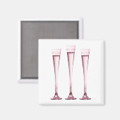 Rose Champagne Flutes Magnet (Vorderseite/Rückseite)
