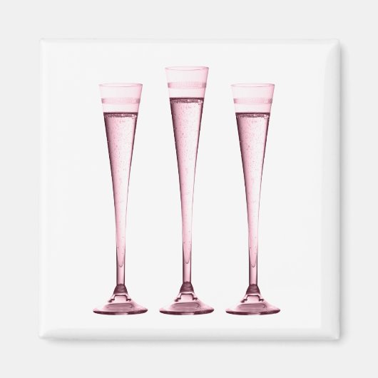 Rose Champagne Flutes Magnet (Vorne)