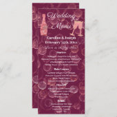 Rose Champagne Glitzer & Stars Menü Menükarte (Vorne/Hinten)