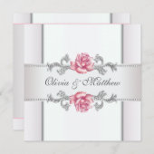 Rose Champagne Hochzeit Einladung (Vorne/Hinten)