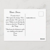 Rose Champagne & mittelalterlicher Ritter für den Postkarte (Rückseite)