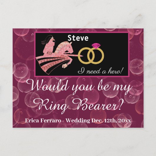 Rose Champagne & mittelalterlicher Ritter für den Postkarte (Vorderseite)