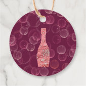 Rose Champagner Flaschen Champagner Vielen Dank Geschenkanhänger (Rückseite)