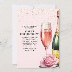 Rosé-Champagner-Mimosa-Party Einladung