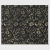 Rose Champaign Gold Classic Black Paris Geschenkpapier (Flach)