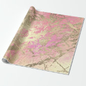 Rose Champaigne Gold Marble Metallic Stroke Geschenkpapier (Ungerollt)