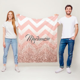 Rose Chevrons und Glitzer Fleecedecke